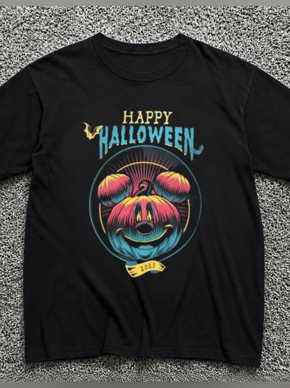 Disney Parks 2023 Happy Halloween Mickey Pumpkin Shirt